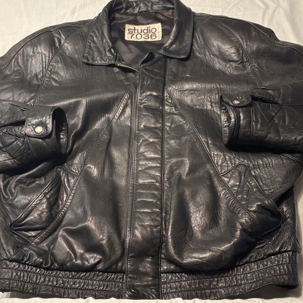 Studio 7036 by Philippe Monet Black Leather Jacket , L , $30